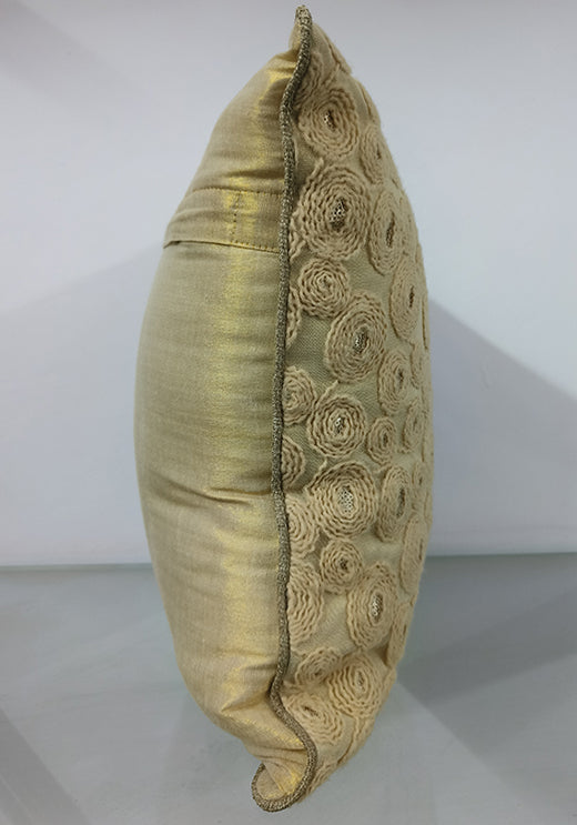 Handmade Aari Embroidered With Sequence Work Pillow Case.
