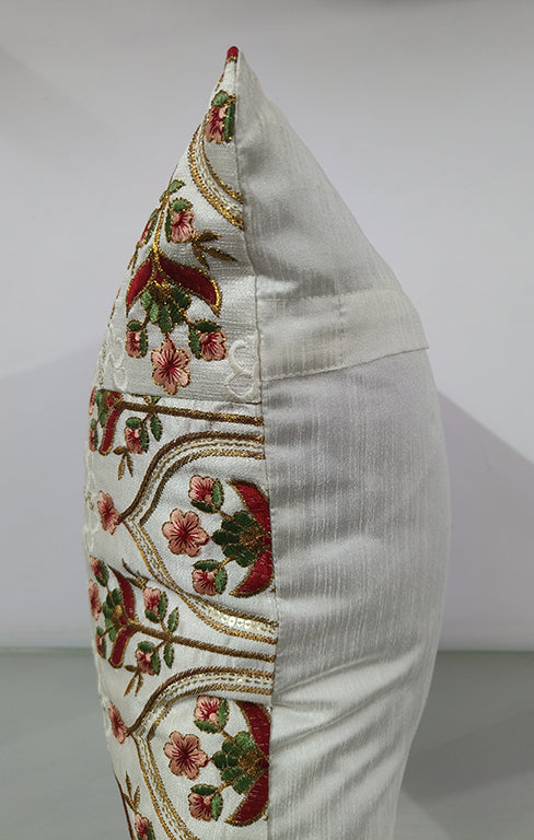 Handmade Chicken Embroidered Throw Cushion Cover.
