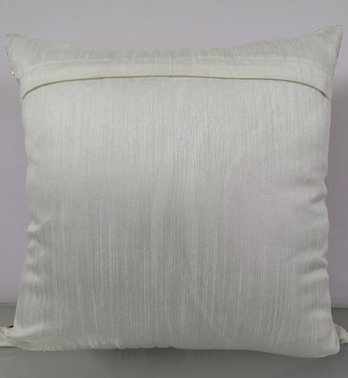 Handmade Chicken Embroidered Throw Cushion Cover.