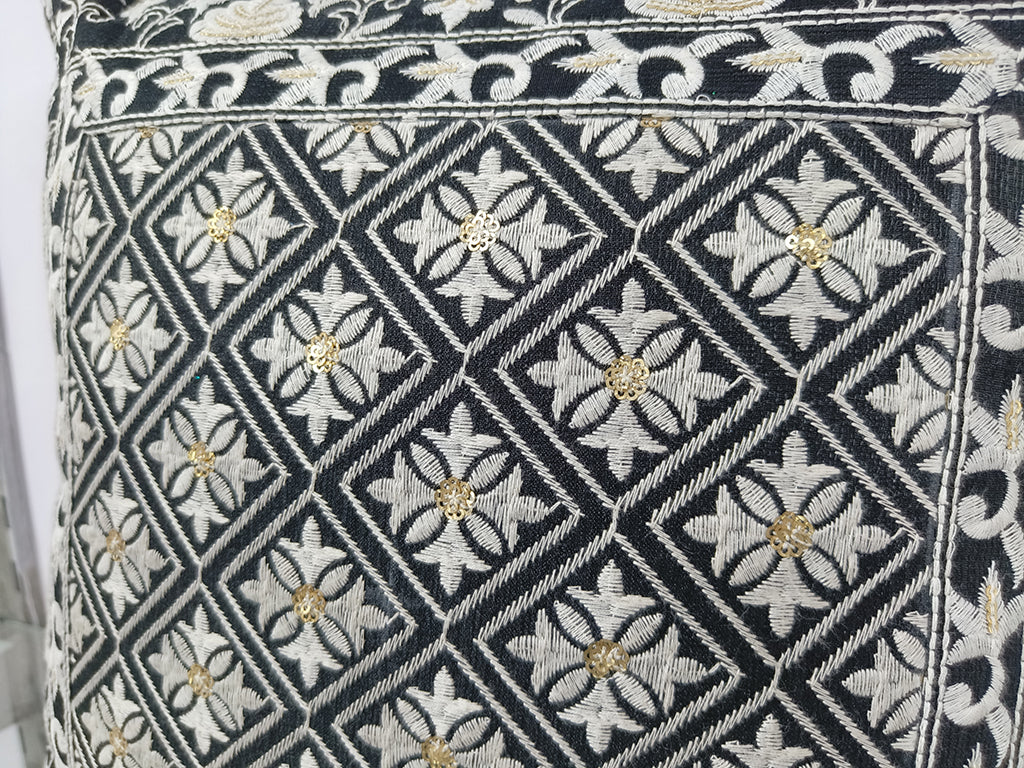 Handmade Chicken Embroidered Throw Pillow Case.