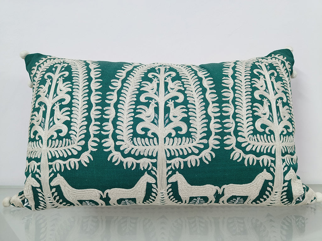 Handmade Embroidered Cushion Cover.