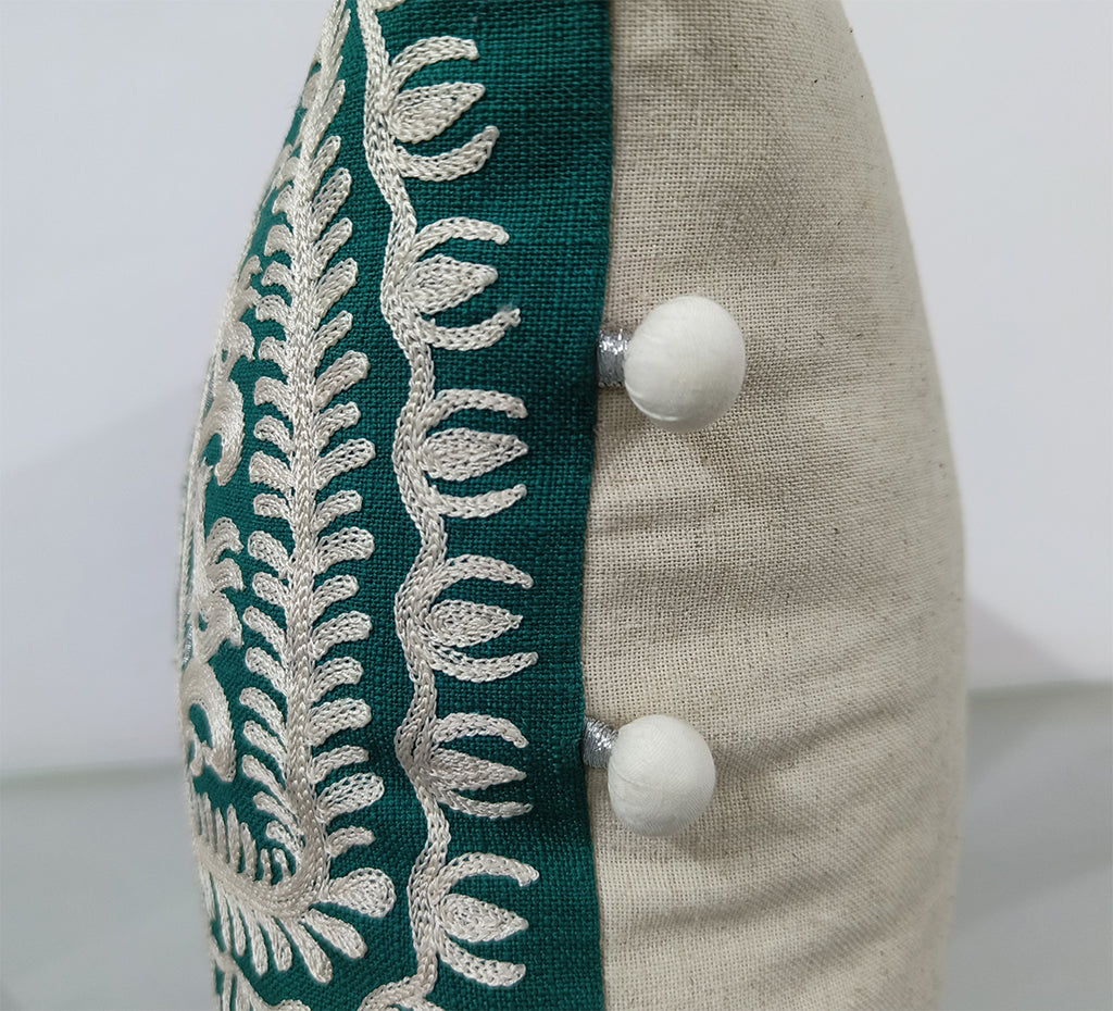 Handmade Embroidered Cushion Cover.