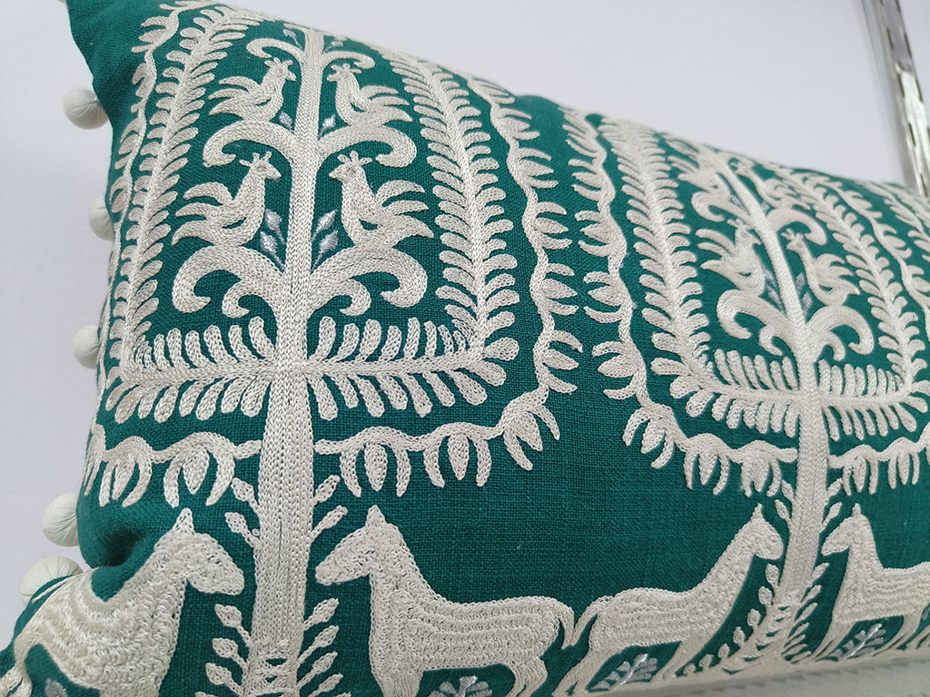 Handmade Embroidered Cushion Cover.
