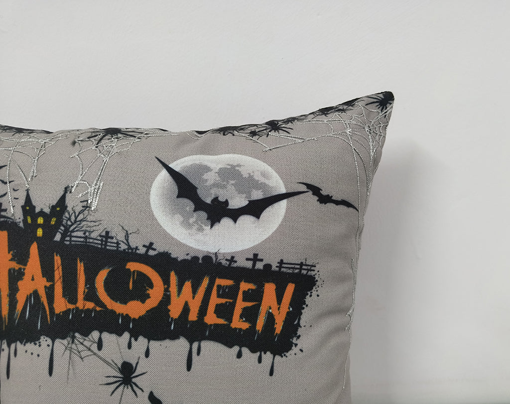 Halloween Theme Digital Printed Pillow Case With Bead Work.