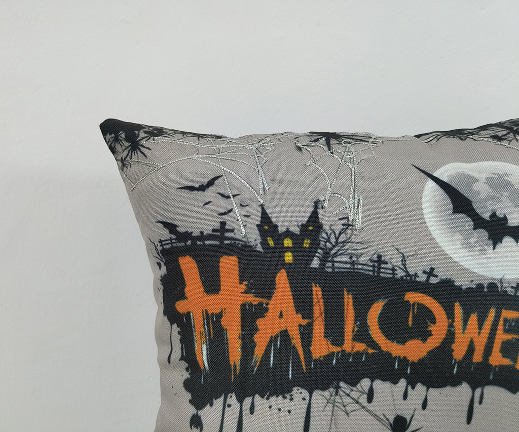 Halloween Theme Digital Printed Pillow Case With Bead Work.