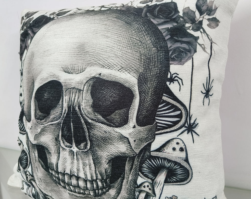 Halloween Theme Skull Design Throw Pillow Case.