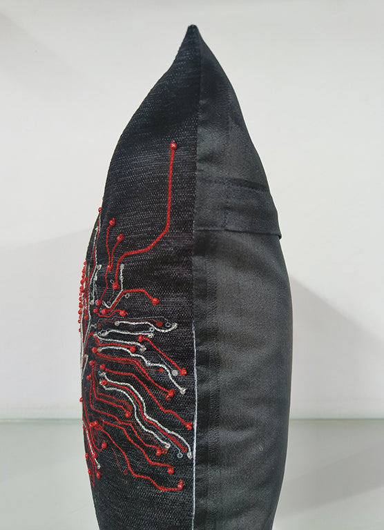 Handmade Skull Printed Throw Pillow Cases With Bead Work.