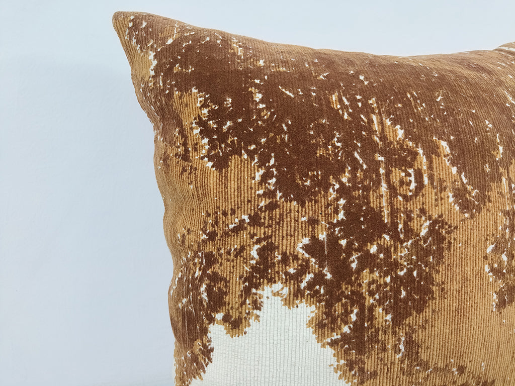 Handmade Throw Cushion Cover - Chicken Embroidery With Cut Work.