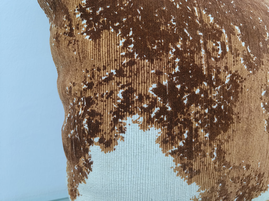 Handmade Throw Cushion Cover - Chicken Embroidery With Cut Work.