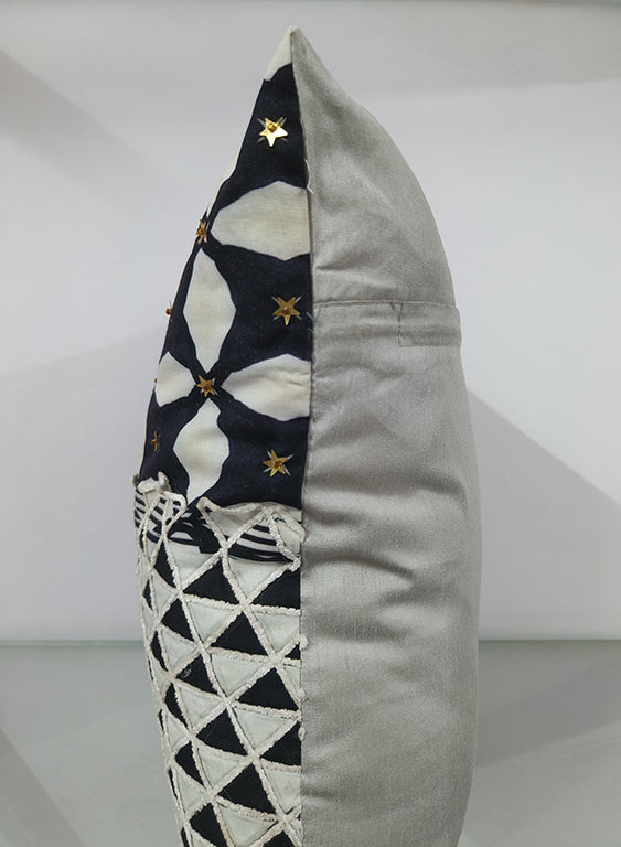 Digital Printed With Sequence Work Throw Pillow Case.