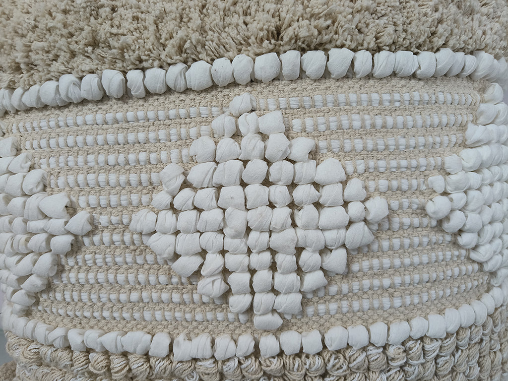 Handmade Cushion Cover Made On Loom With Fringes.
