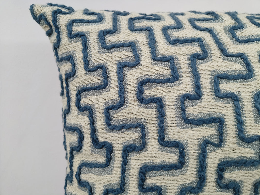 Throw Pillow Case Maze Design - Chicken Embroidery.
