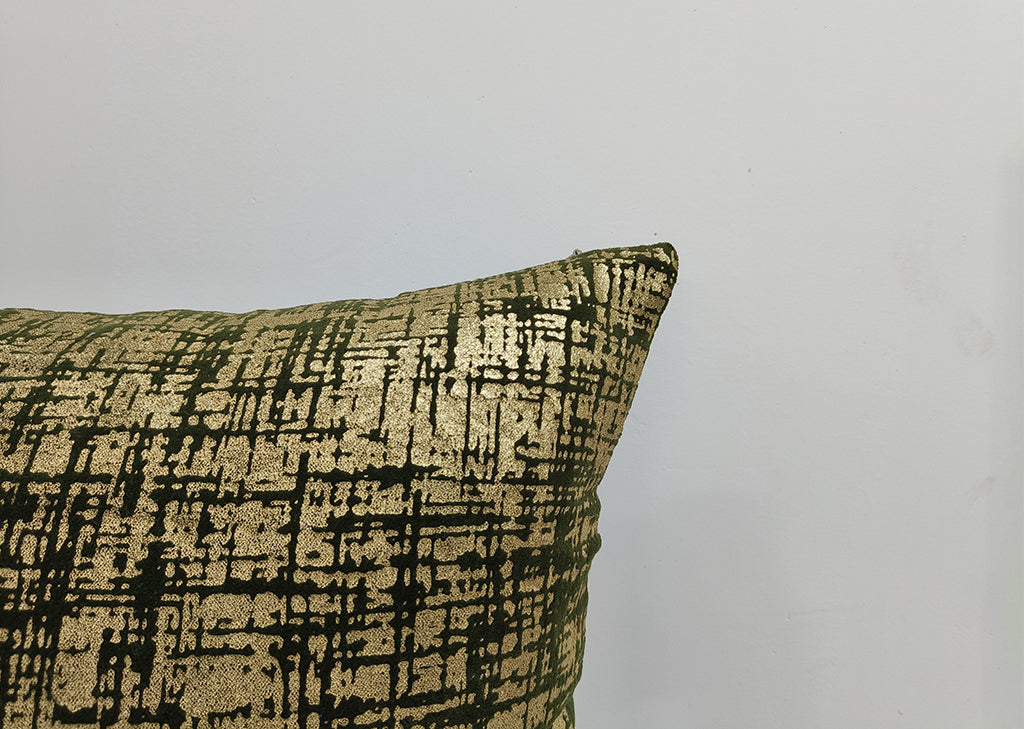 Foil Print Handmade Cotton Cushion Cover.