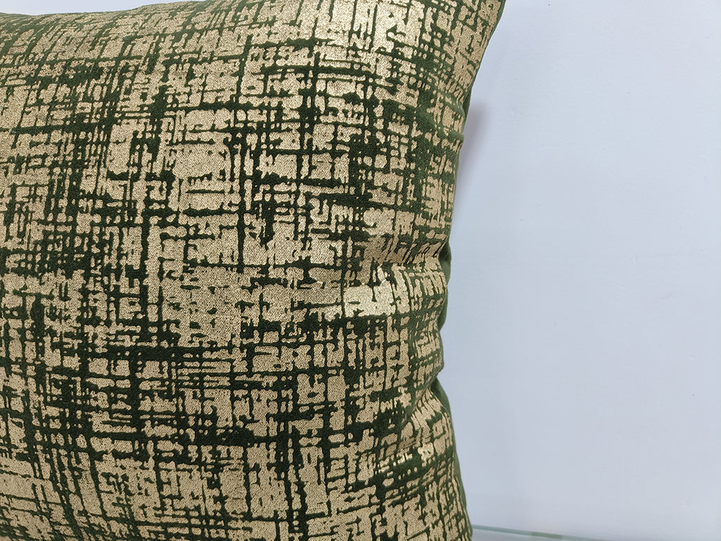 Foil Print Handmade Cotton Cushion Cover.