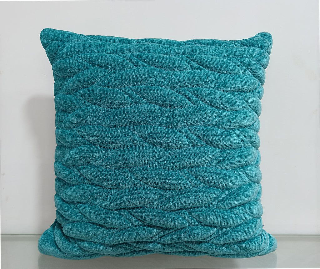 Quilted Handmade Polyester Cushion Cover.