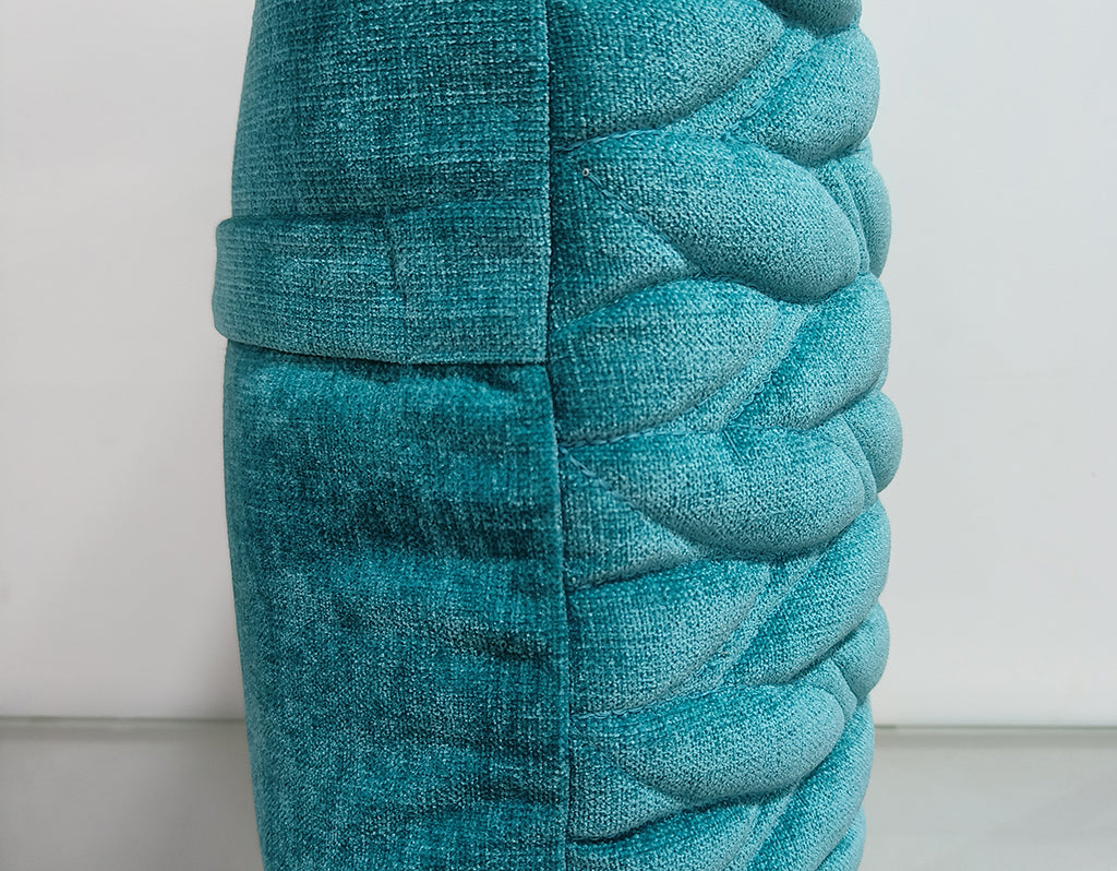 Quilted Handmade Polyester Cushion Cover.