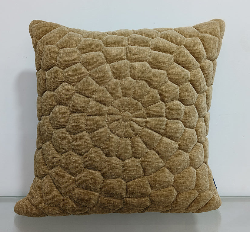 Quilted Handmade Polyester Cushion Cover.