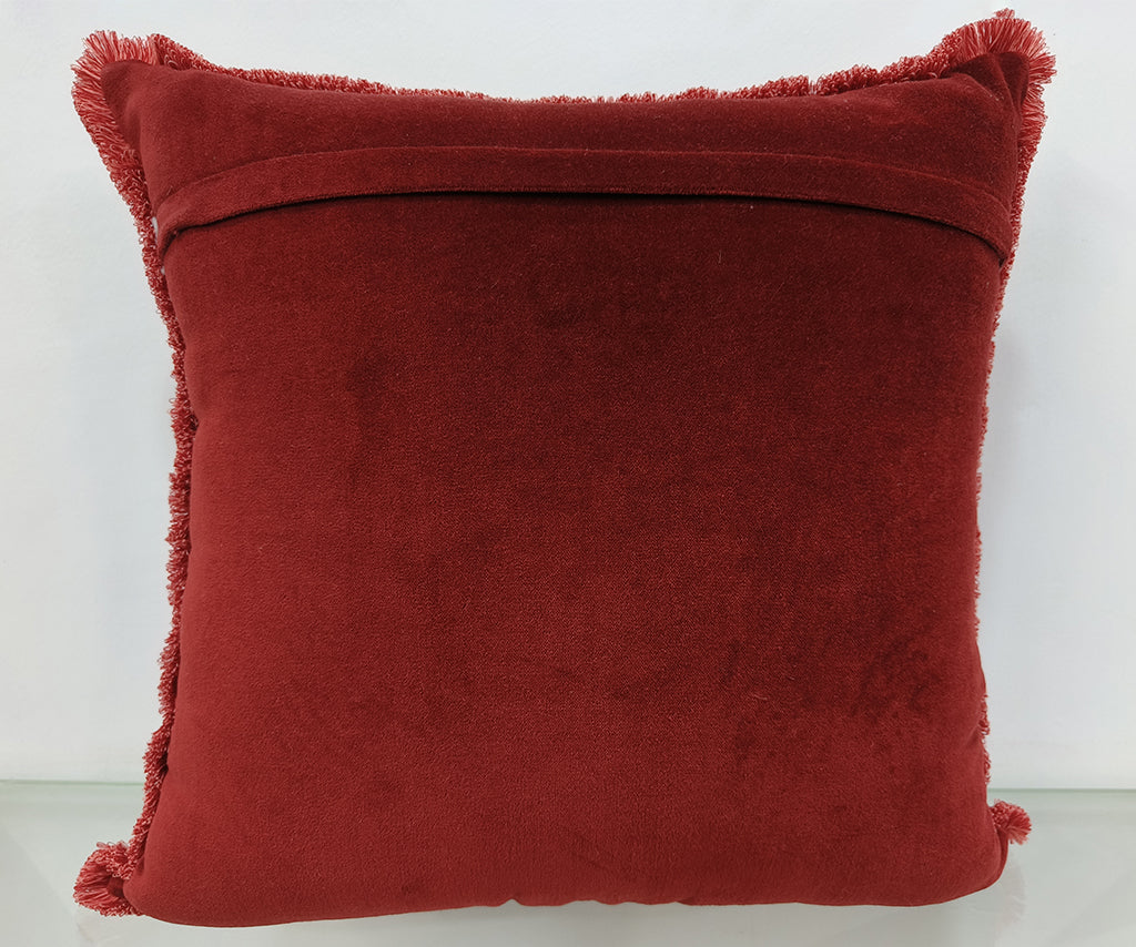 Handmade Chikan Embroidered Cushion Cover.