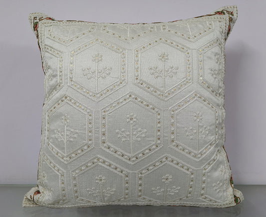 Handmade Floral Design Chicken Embroidery Pillow Case.