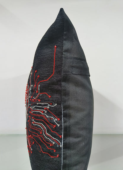 Handmade Skull Printed Throw Pillow Cases With Bead Work.