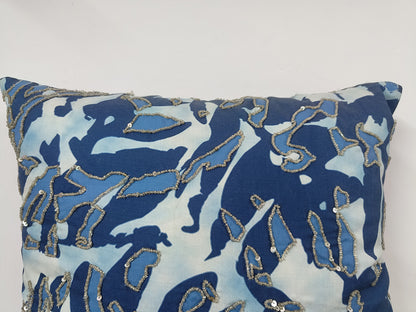 Digital Printed With Sequence Work Throw Pillow Case.