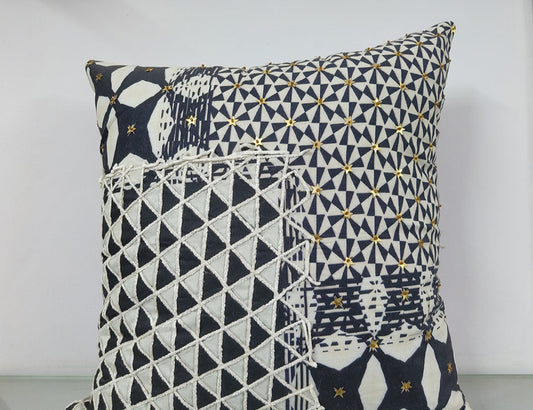 Digital Printed With Sequence Work Throw Pillow Case.