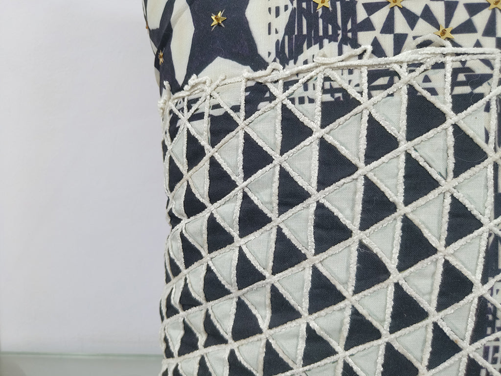 Digital Printed With Sequence Work Throw Pillow Case.