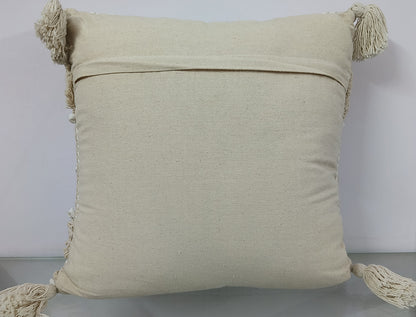 Handmade Cushion Cover Made On Loom With Fringes.