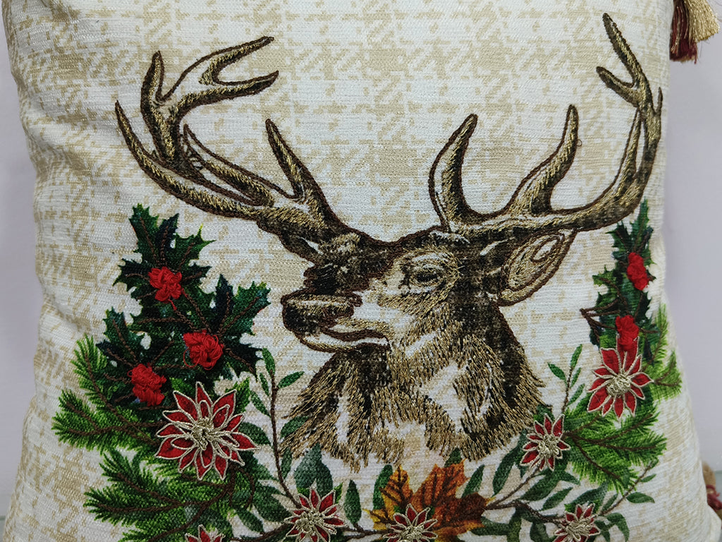 Cotton Embroidered Cushion Cover.