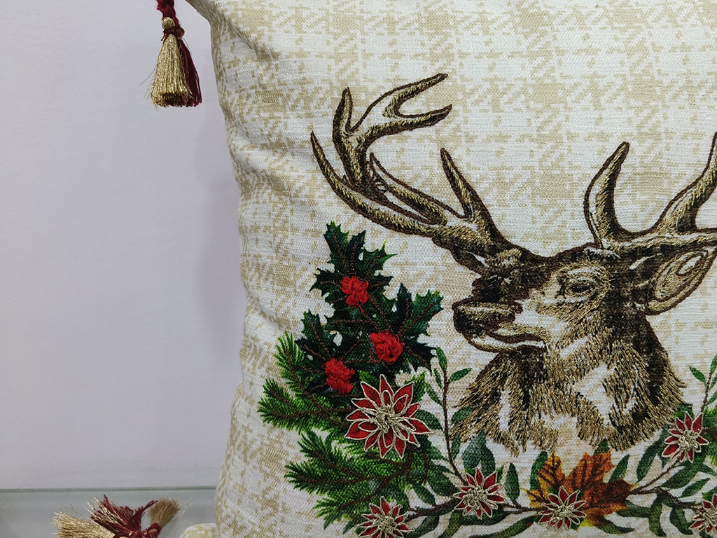 Cotton Embroidered Cushion Cover.