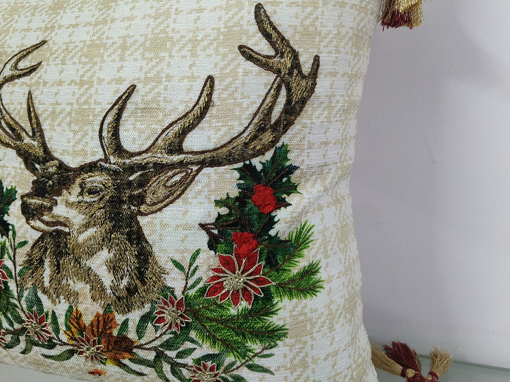 Cotton Embroidered Cushion Cover.
