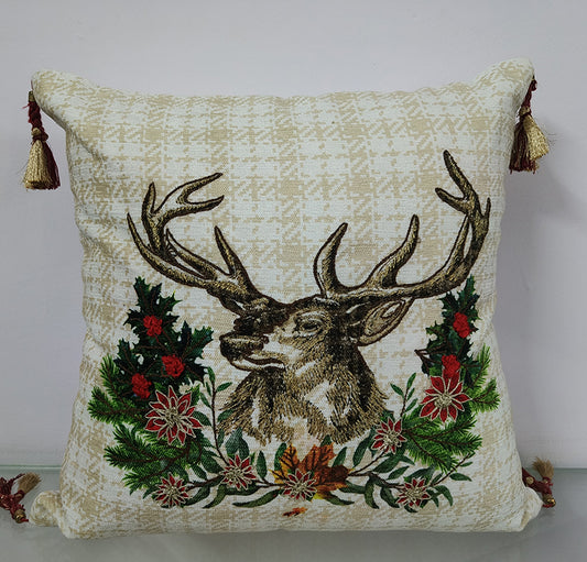 Cotton Embroidered Cushion Cover.