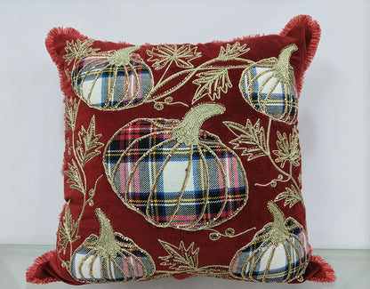 Handmade Chikan Embroidered Cushion Cover.