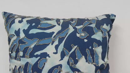Digital Printed With Sequence Work Throw Pillow Case.