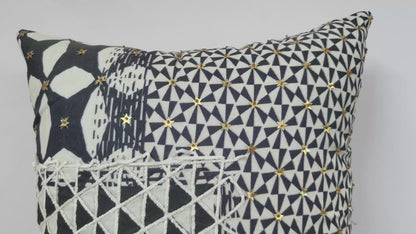 Digital Printed With Sequence Work Throw Pillow Case.