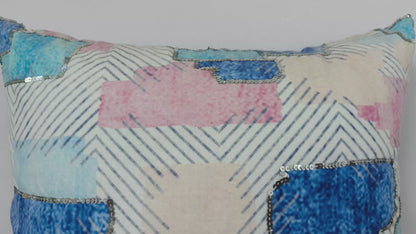 Digital Printed Throw Pillow Case With Sequence Work.